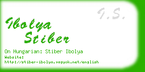 ibolya stiber business card